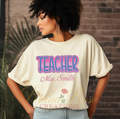 Unisex Embroidered Personalized Ombre Teacher Shirt