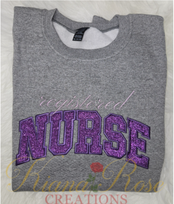 Unisex Personalized Embroidered Registered Nurse Sweatshirt