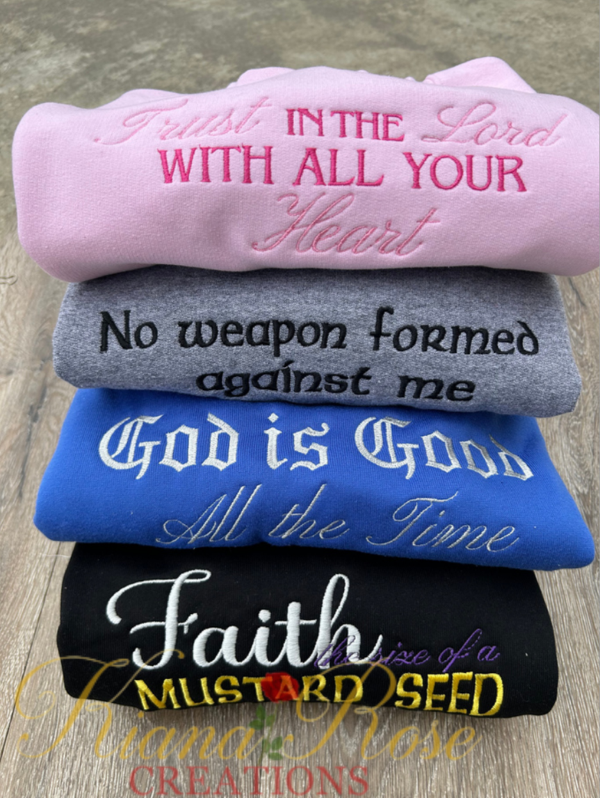 Unisex Personalized Embroidered Scripture Sweatshirt